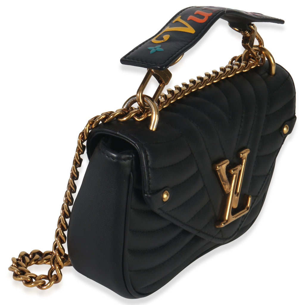 Louis Vuitton Black Quilted Calfskin New Wave Chain Bag PM