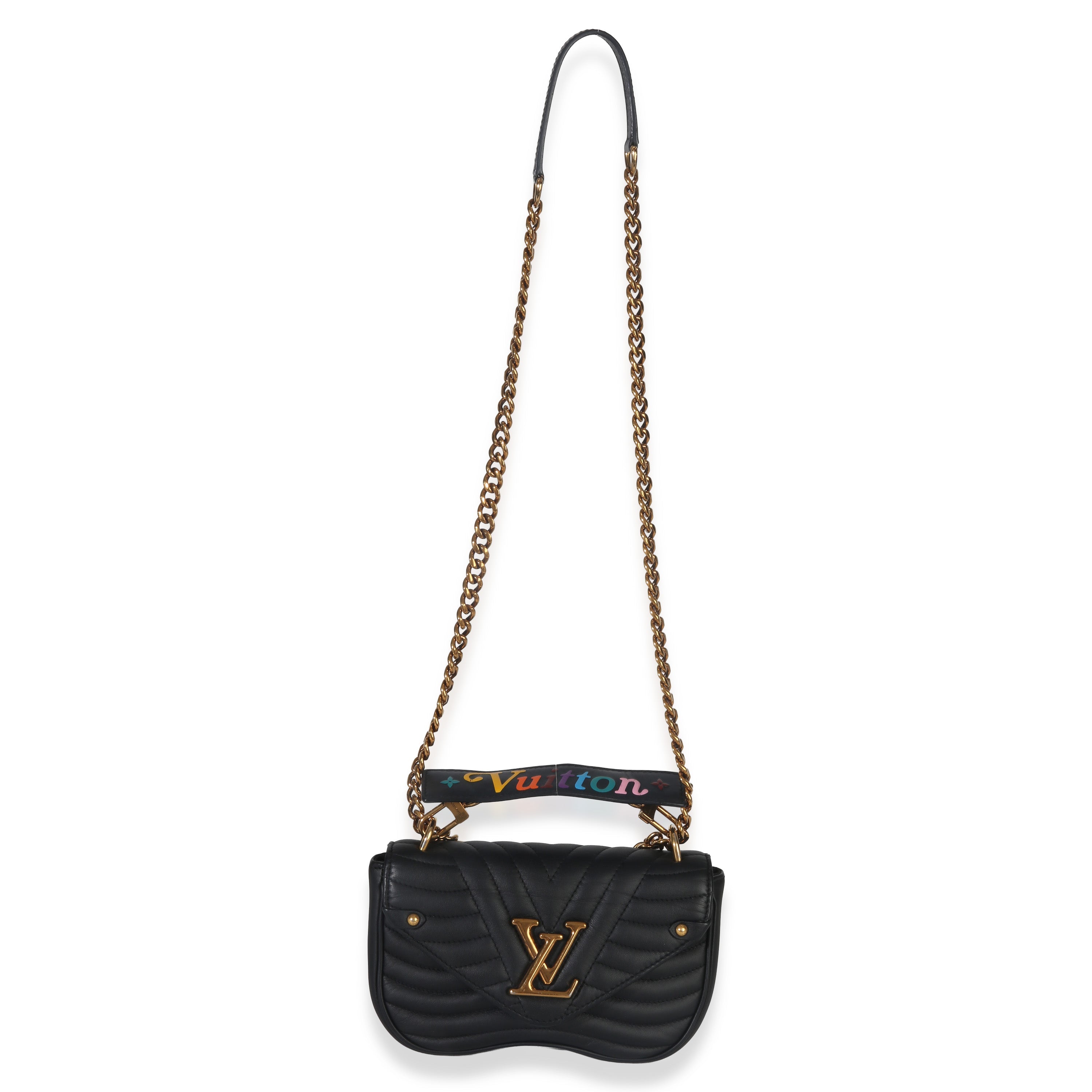 Louis Vuitton Black Quilted Calfskin New Wave Chain Bag PM