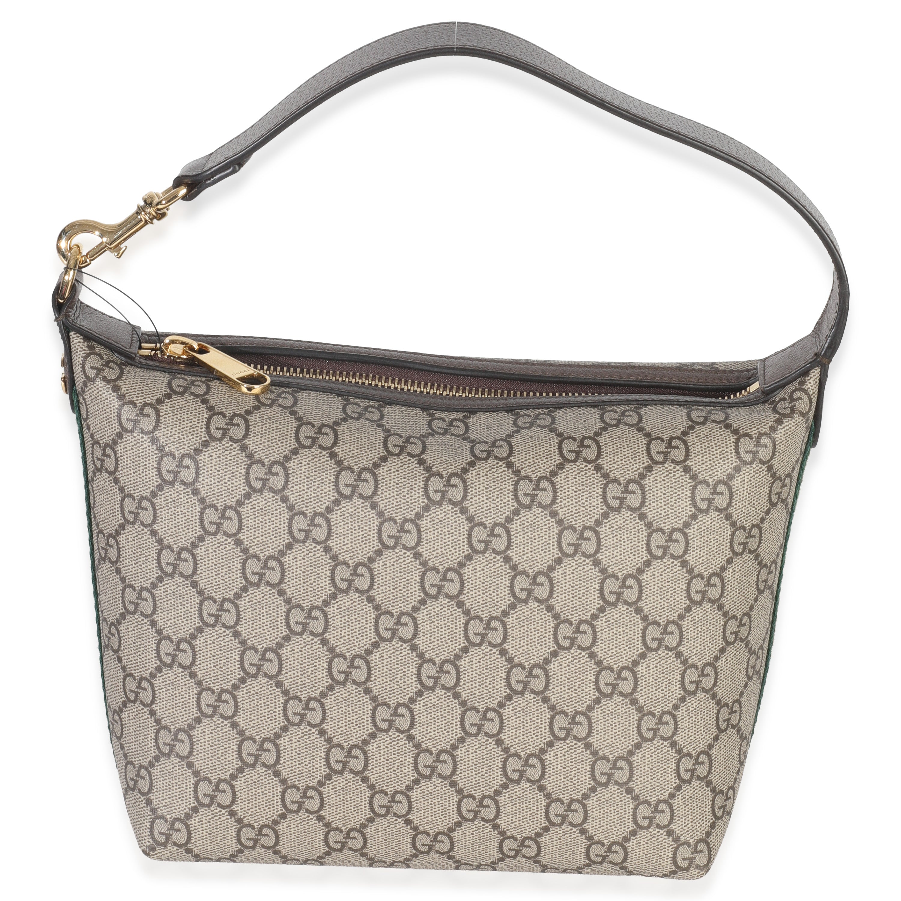 Gucci Beige Ebony GG Supreme Monogram Canvas Super Mini Ophidia Shoulder Bag