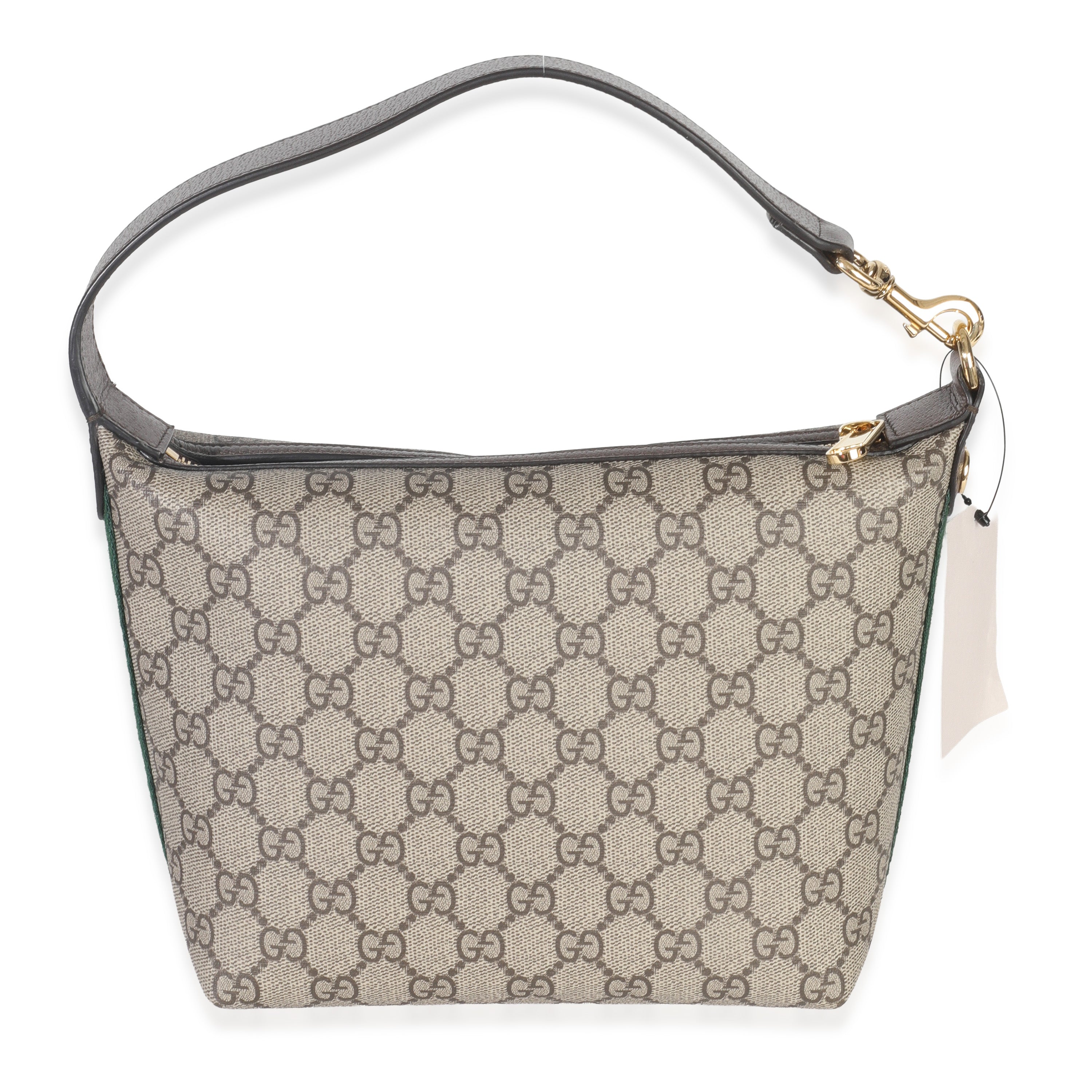 Gucci Beige Ebony GG Supreme Monogram Canvas Super Mini Ophidia Shoulder Bag