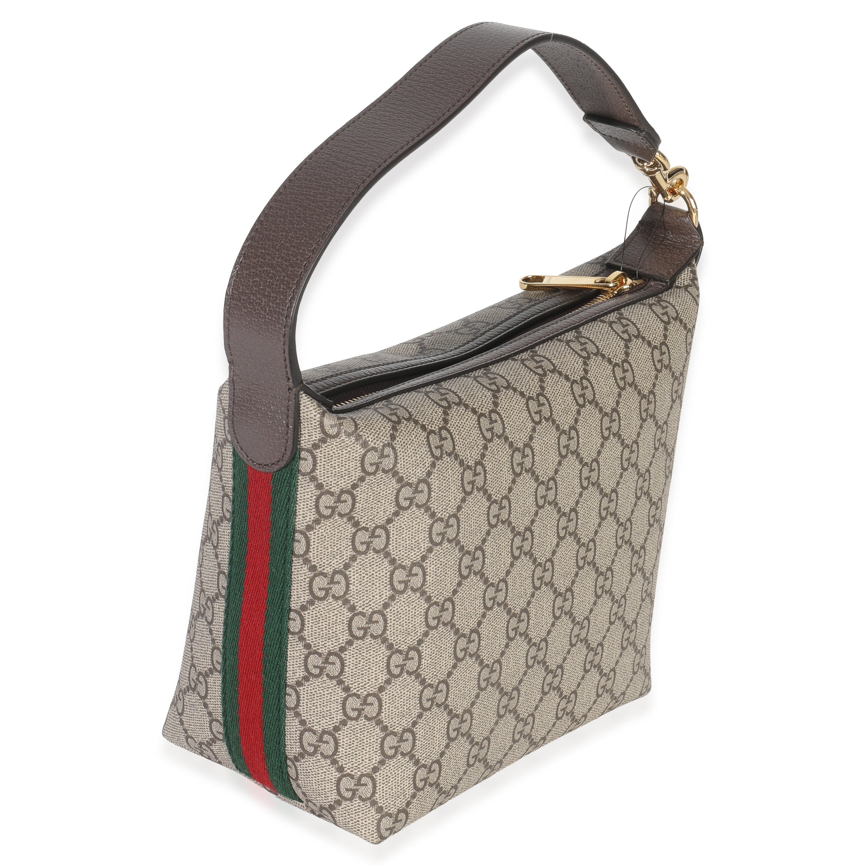 Gucci Beige Ebony GG Supreme Monogram Canvas Super Mini Ophidia Shoulder Bag