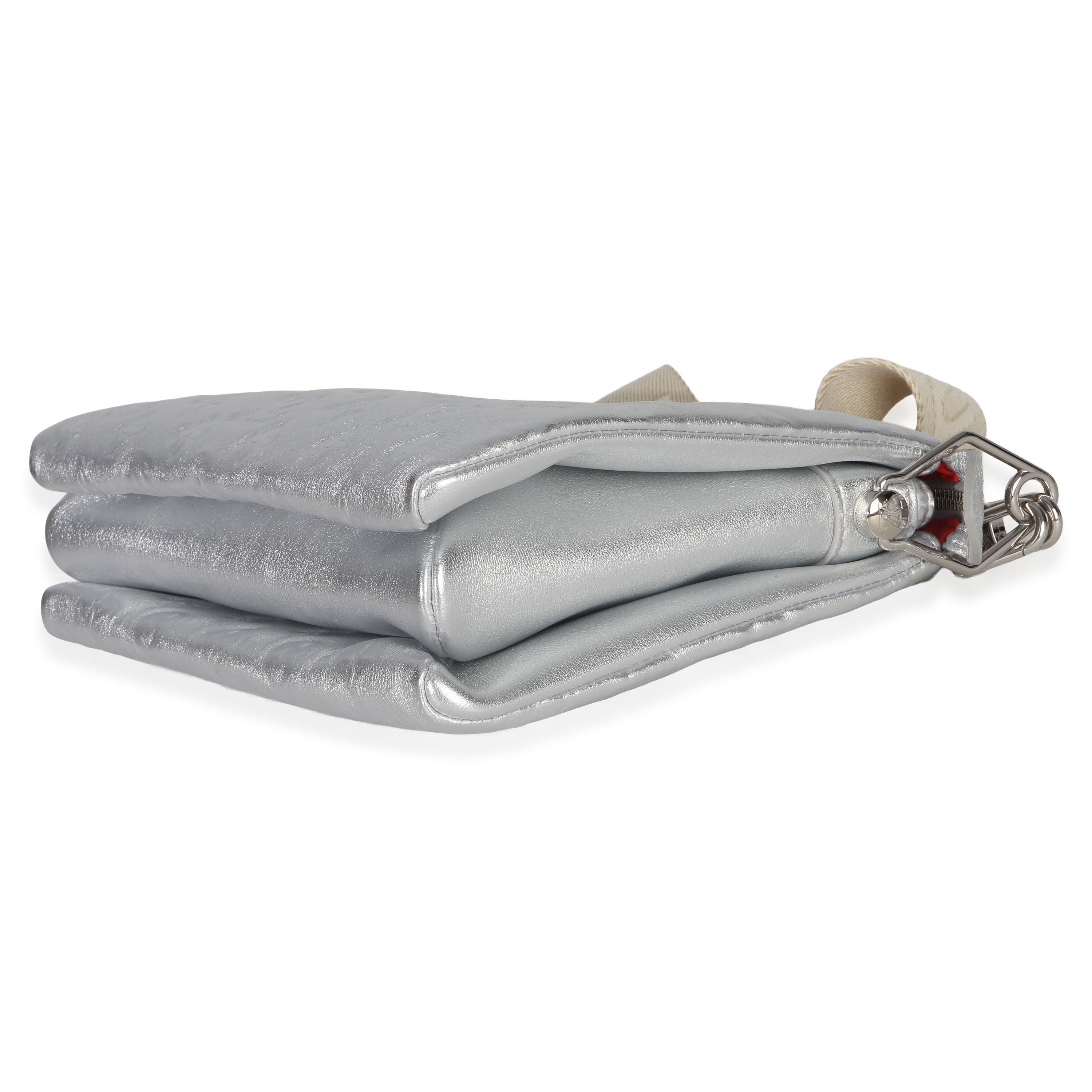 Louis Vuitton Silver Metallic Monogram Embossed Lambskin Coussin PM