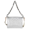Louis Vuitton Silver Metallic Monogram Embossed Lambskin Coussin PM