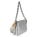 Louis Vuitton Silver Metallic Monogram Embossed Lambskin Coussin PM