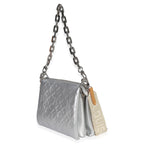 Louis Vuitton Silver Metallic Monogram Embossed Lambskin Coussin PM