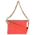 Louis Vuitton Red Monogram Embossed Lambskin Coussin PM