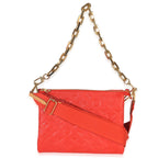 Louis Vuitton Red Monogram Embossed Lambskin Coussin PM