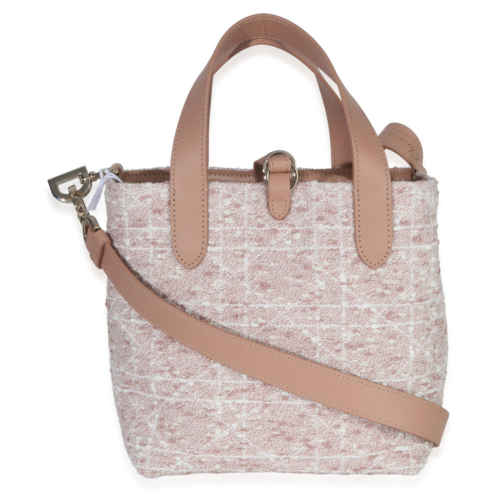 Christian Dior Rose Des Vents Tweed Small Toujours Vertical Tote