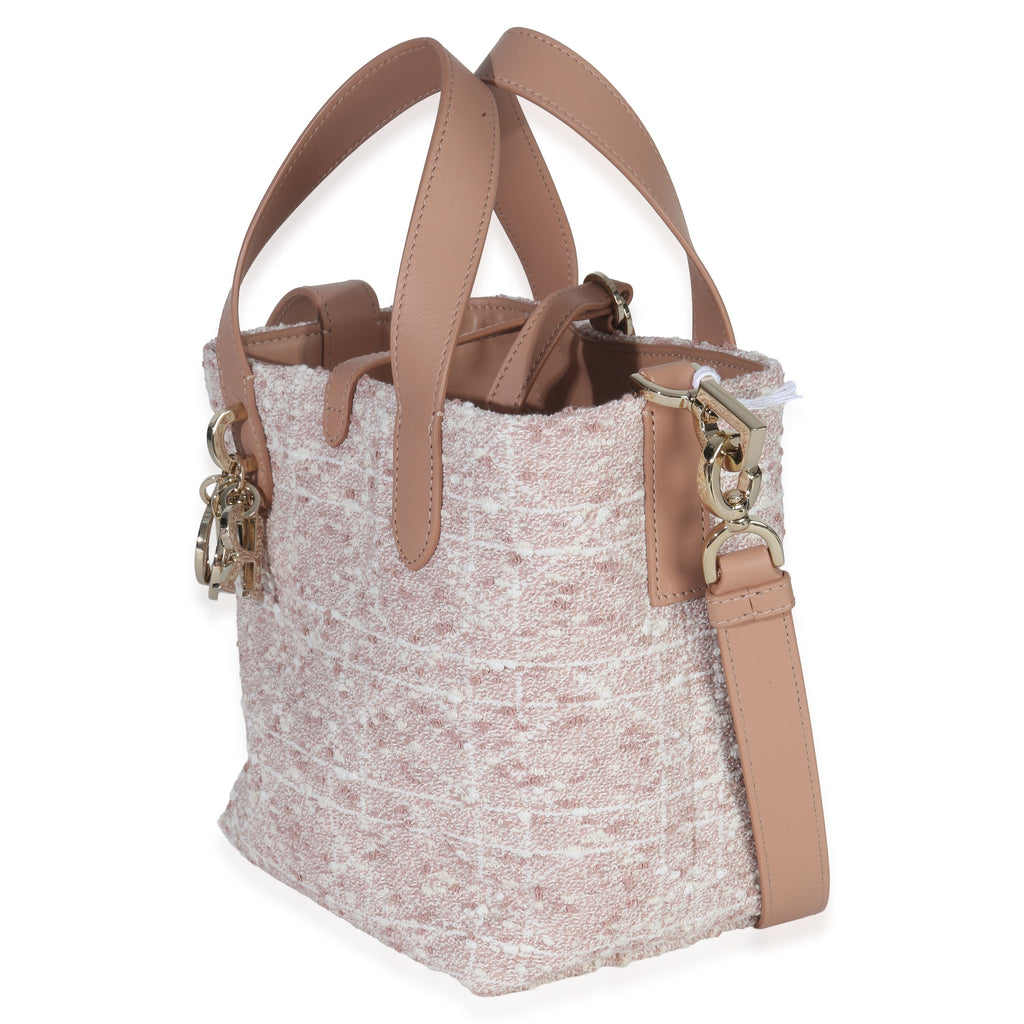 Christian Dior Rose Des Vents Tweed Small Toujours Vertical Tote