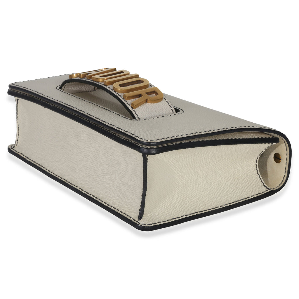 Christian Dior Off White Grained Calfskin JAdior Chain Flap Bag