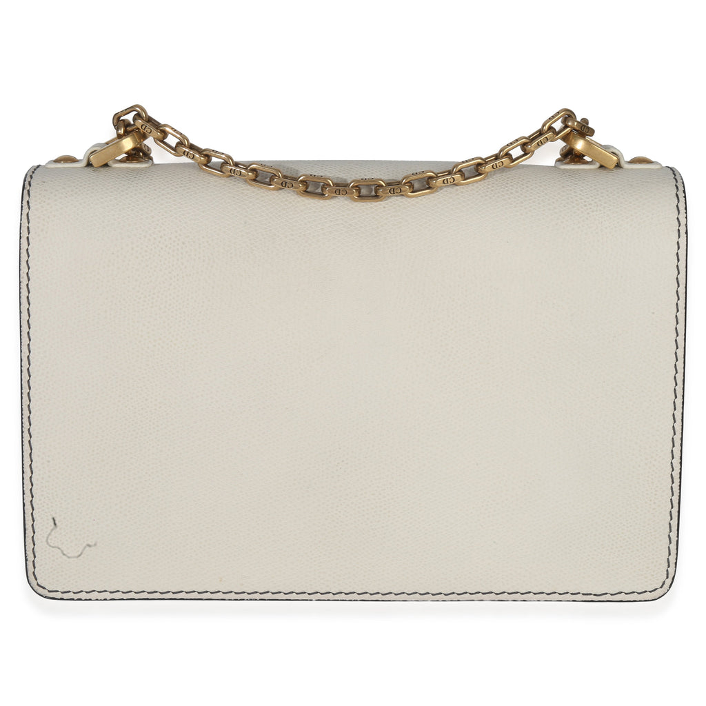 Christian Dior Off White Grained Calfskin JAdior Chain Flap Bag