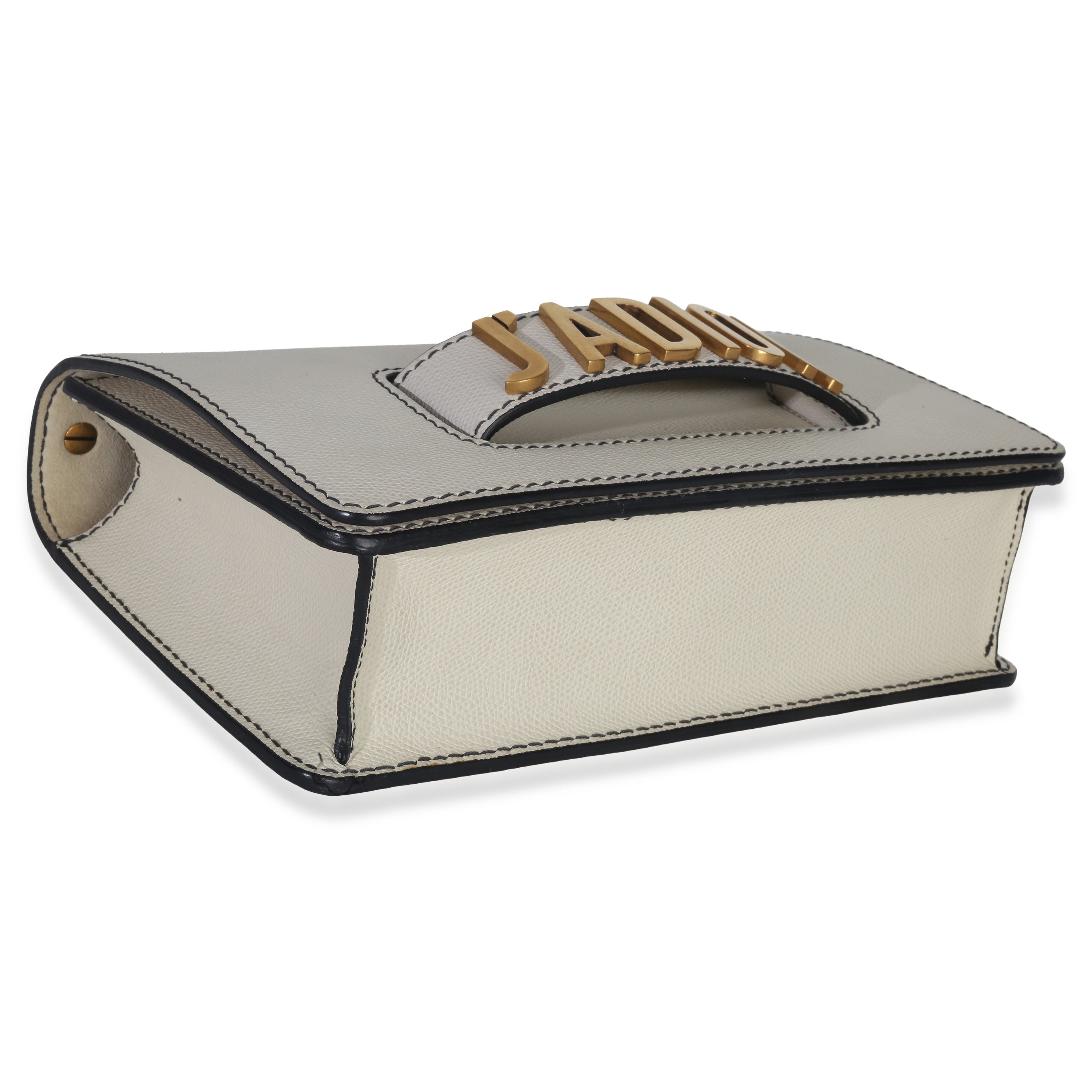 Christian Dior Off White Grained Calfskin JAdior Chain Flap Bag