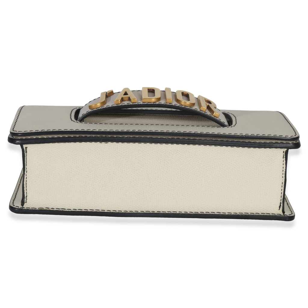 Christian Dior Off White Grained Calfskin JAdior Chain Flap Bag
