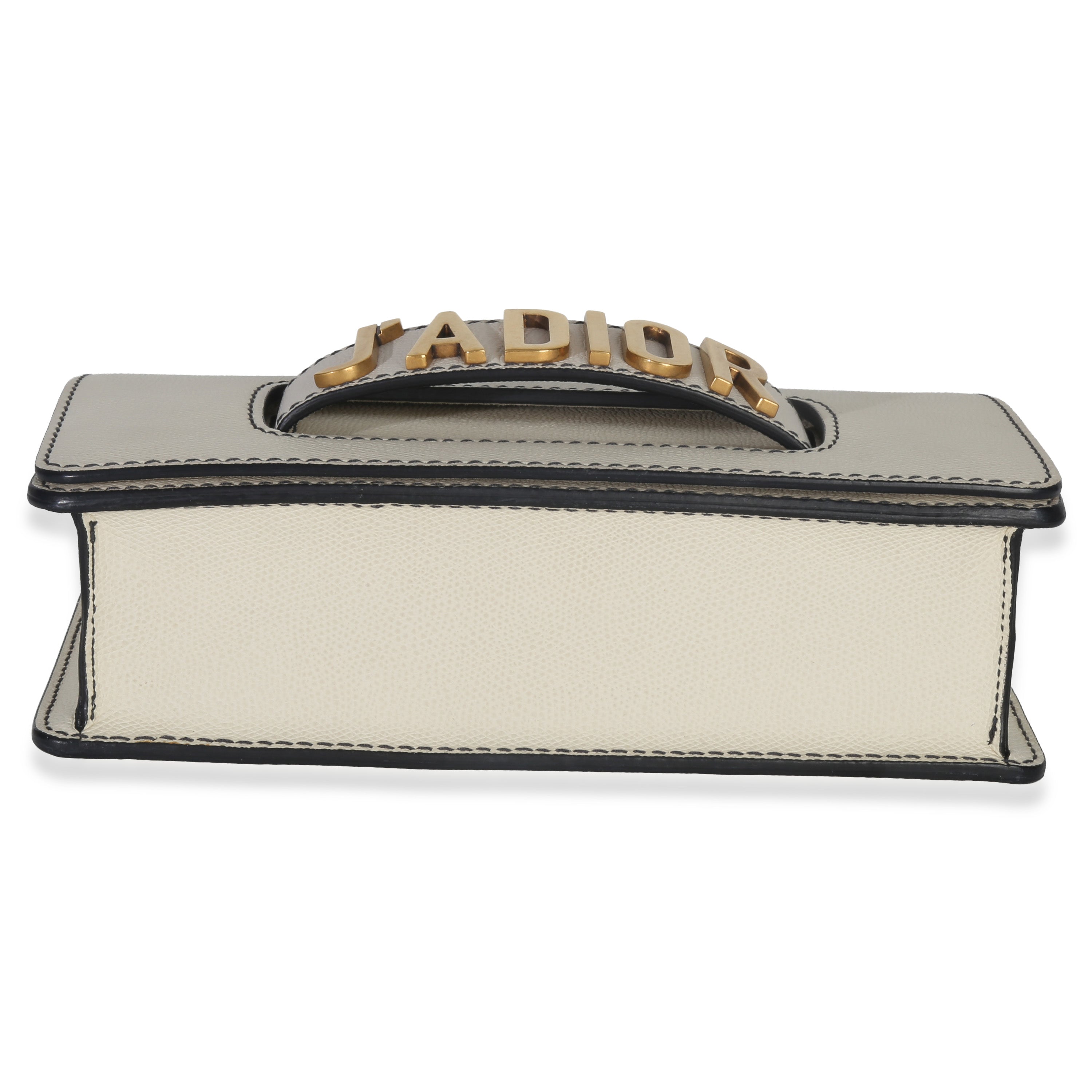Christian Dior Off White Grained Calfskin JAdior Chain Flap Bag