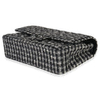 Chanel Black White Tweed Quilted Medium Classic Double Flap
