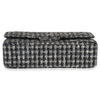 Chanel Black White Tweed Quilted Medium Classic Double Flap