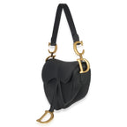Christian Dior Black Grained Calfskin Medium Saddle Bag