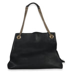 Gucci Black Pebbled Calfskin Medium Soho Chain Shoulder Bag