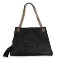 Gucci Black Pebbled Calfskin Medium Soho Chain Shoulder Bag