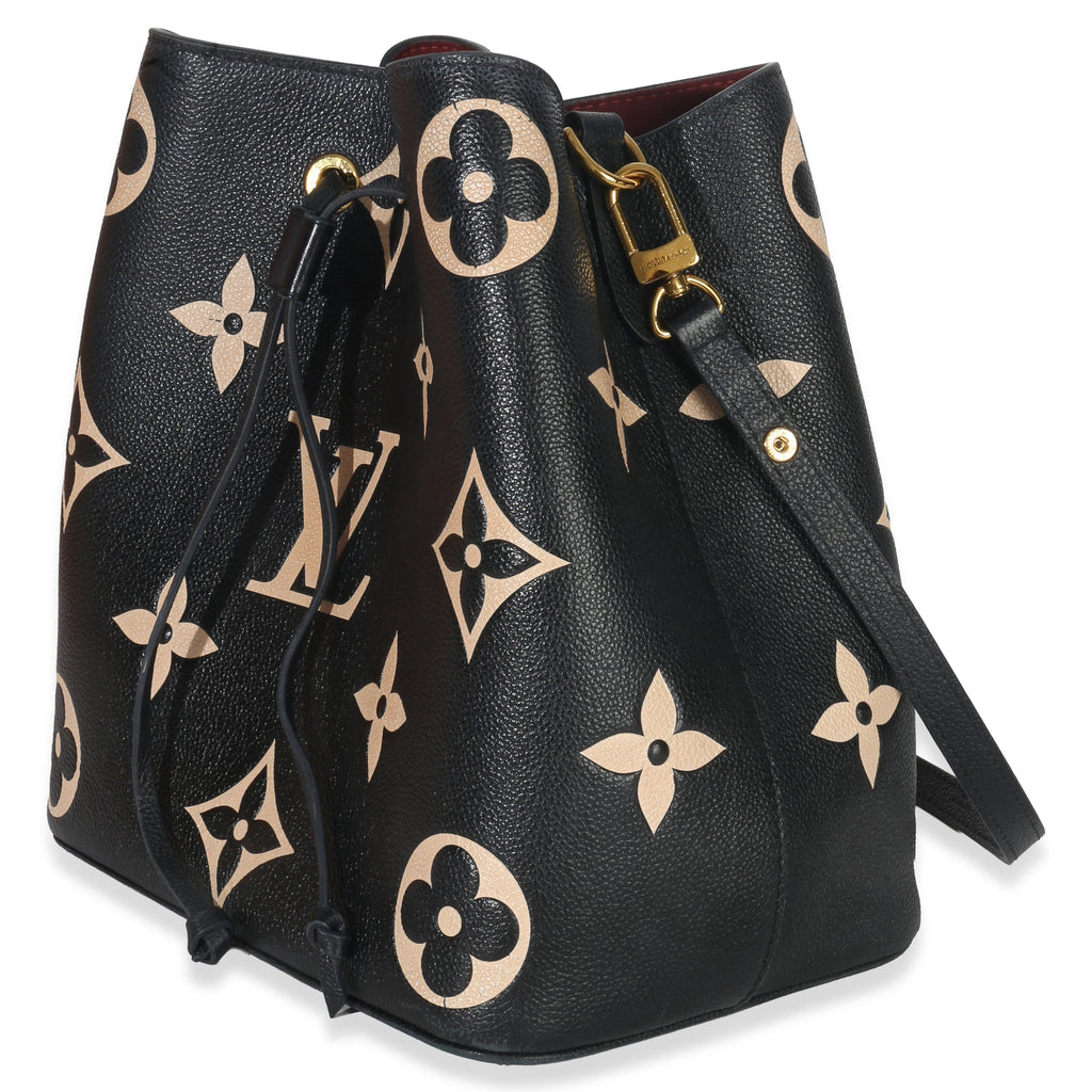 Louis Vuitton Black Beige Giant Monogram Empreinte NeoNoe MM