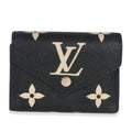 Louis Vuitton Black Beige Bicolor Giant Monogram Empreinte Victorine Wallet