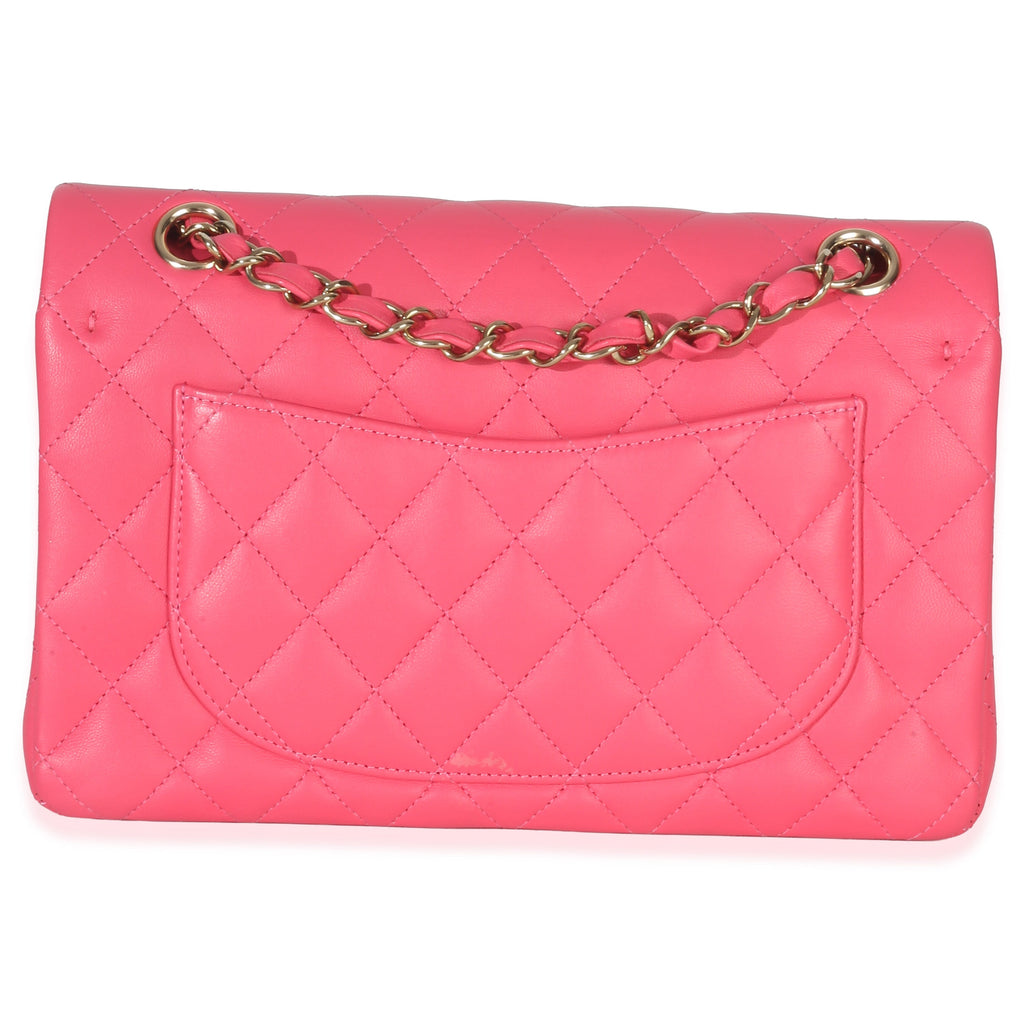 Chanel Pink Quilted Lambskin Small Classic Double Flap Bag