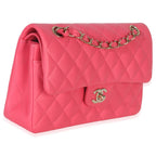 Chanel Pink Quilted Lambskin Small Classic Double Flap Bag