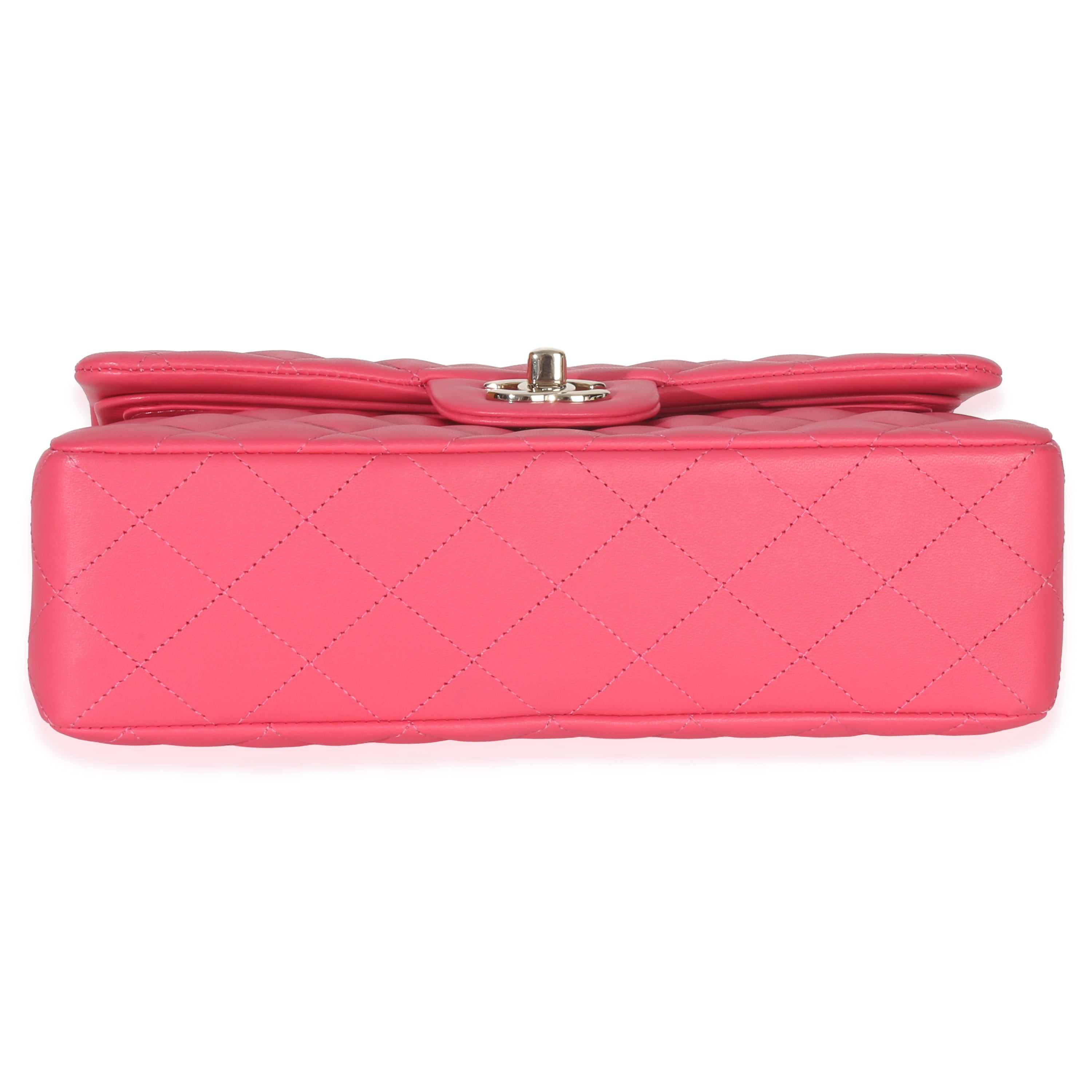 Chanel Pink Quilted Lambskin Small Classic Double Flap Bag