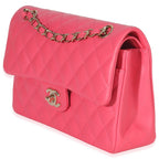 Chanel Pink Quilted Lambskin Small Classic Double Flap Bag