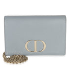 Christian Dior Blue Grained Calfskin 30 Montaigne 2-in-1 Pouch
