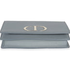 Christian Dior Blue Grained Calfskin 30 Montaigne 2-in-1 Pouch