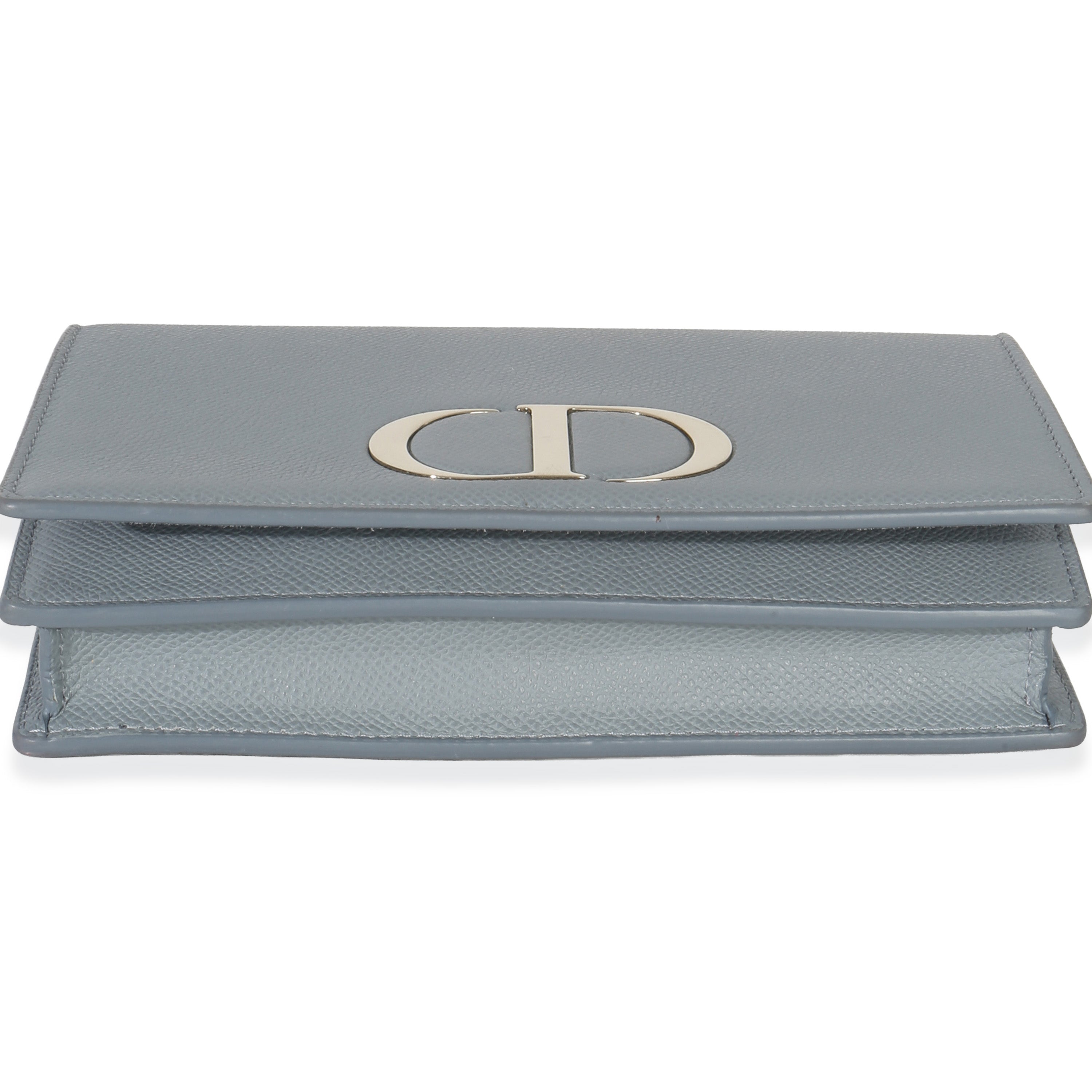 Christian Dior Blue Grained Calfskin 30 Montaigne 2-in-1 Pouch