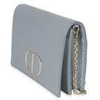 Christian Dior Blue Grained Calfskin 30 Montaigne 2-in-1 Pouch