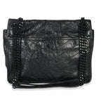 Saint Laurent Black Crinkled Calfskin Matelasse Medium Niki Chain Satchel