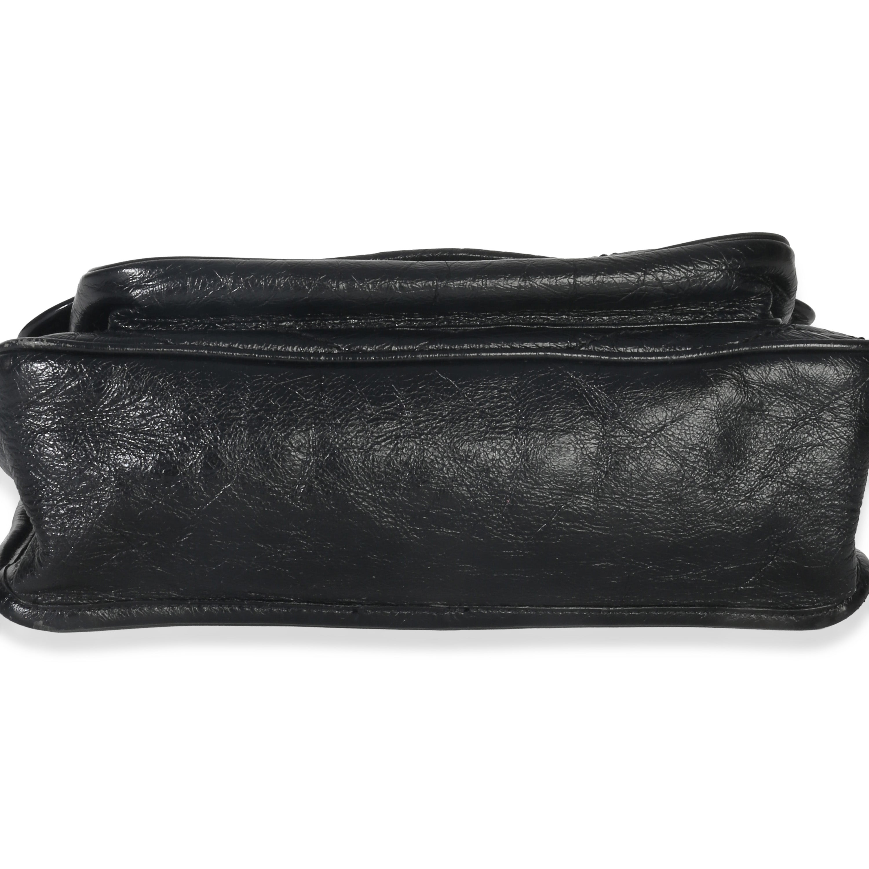 Saint Laurent Black Crinkled Calfskin Matelasse Medium Niki Chain Satchel