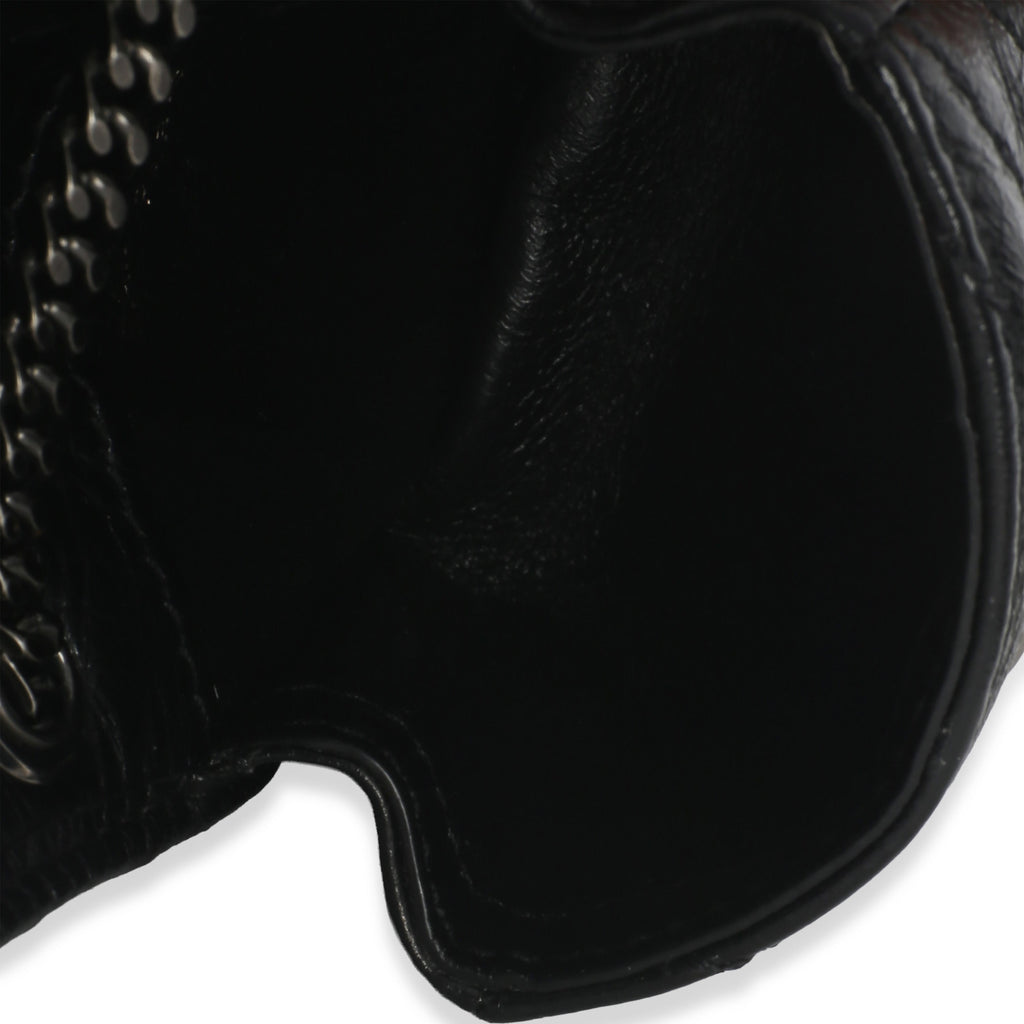 Saint Laurent Black Crinkled Calfskin Matelasse Micro Niki Airpods Case
