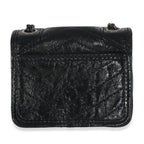 Saint Laurent Black Crinkled Calfskin Matelasse Micro Niki Airpods Case