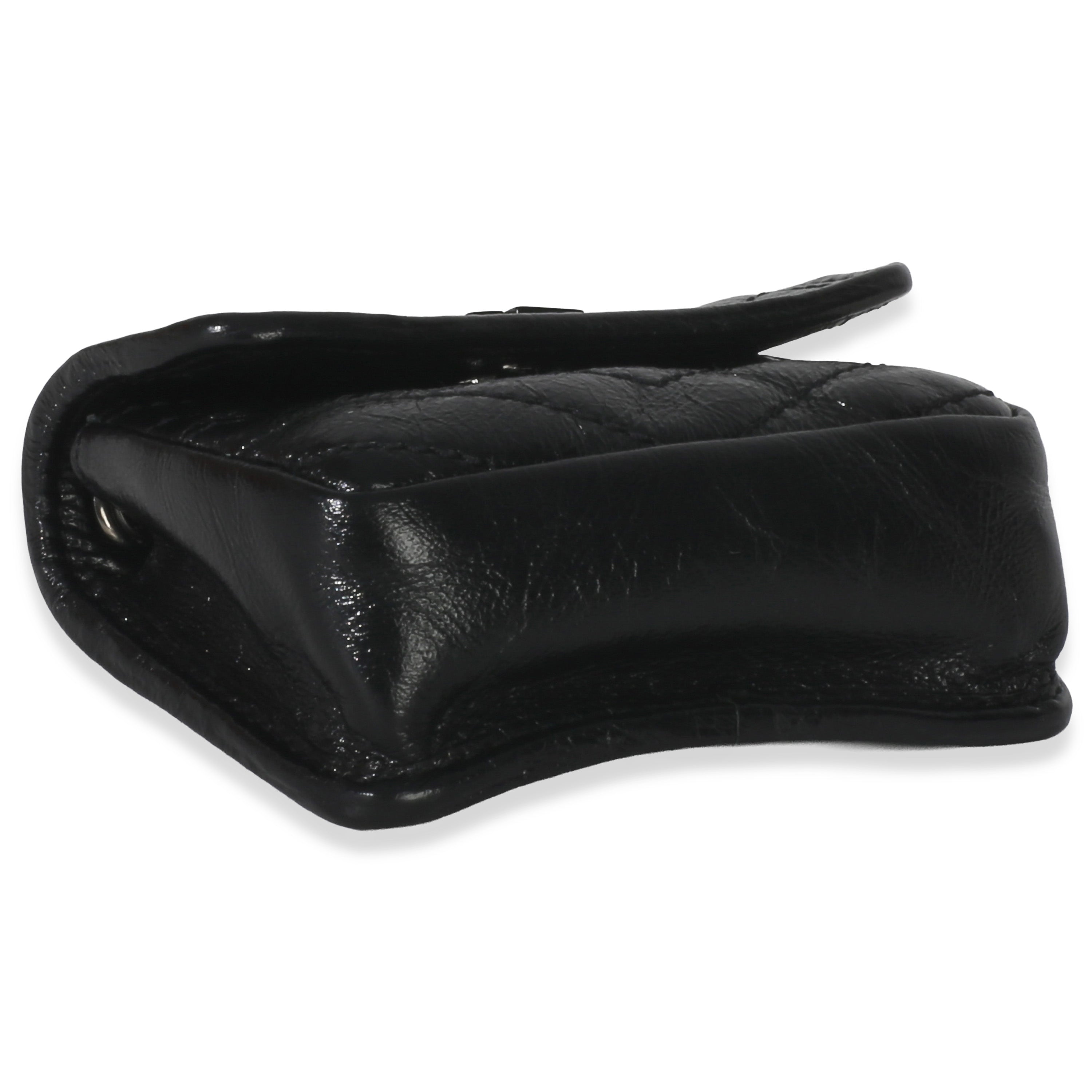 Saint Laurent Black Crinkled Calfskin Matelasse Micro Niki Airpods Case