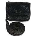 Saint Laurent Black Crinkled Calfskin Matelasse Micro Niki Airpods Case