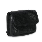 Saint Laurent Black Crinkled Calfskin Matelasse Micro Niki Airpods Case