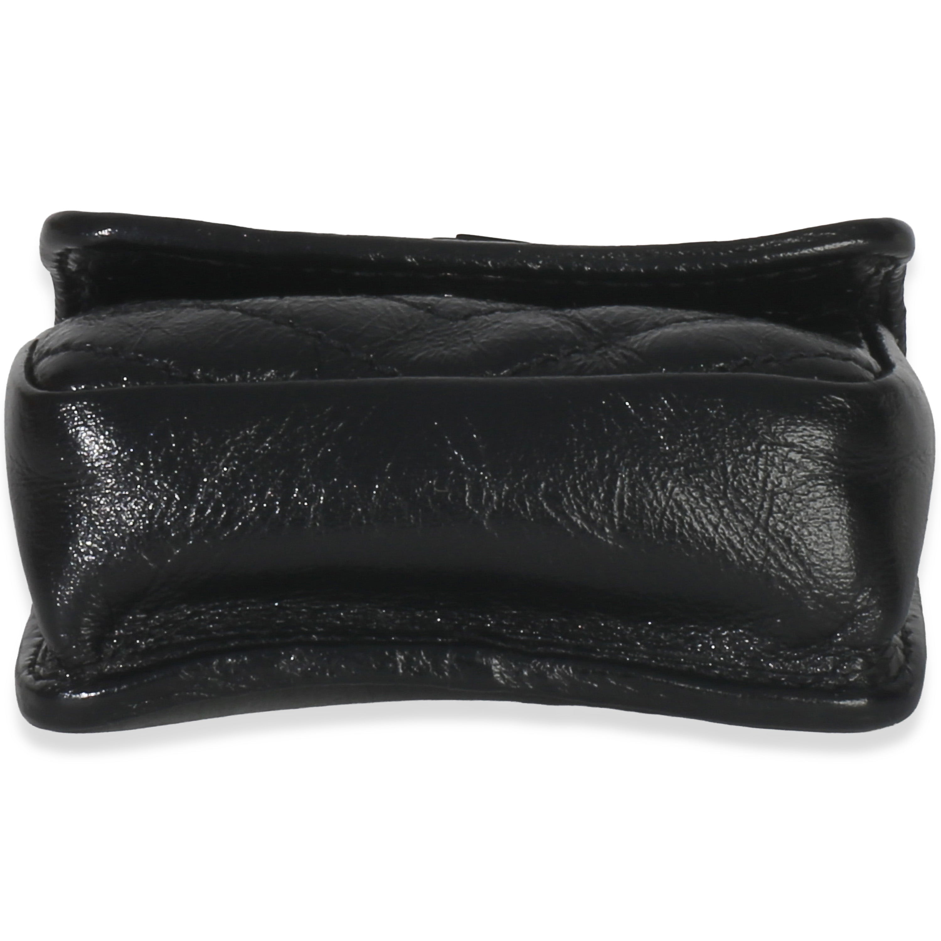 Saint Laurent Black Crinkled Calfskin Matelasse Micro Niki Airpods Case