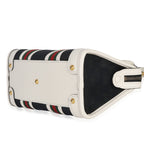 Gucci Black White Canvas Mini Double G Top Handle Bag