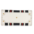 Gucci Black White Canvas Mini Double G Top Handle Bag