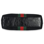 Gucci Black Suede Patent Web Small Ophidia Dome Bag