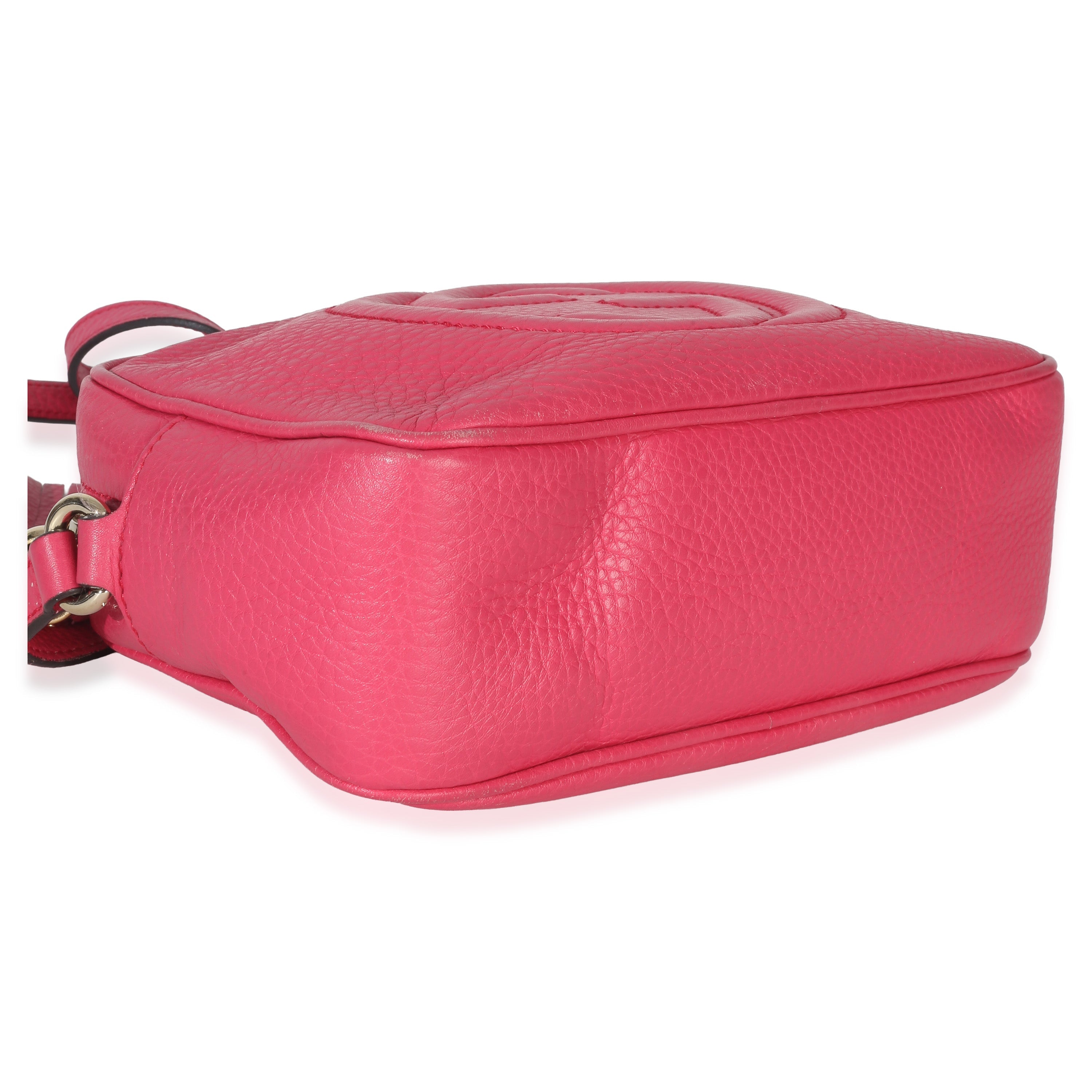 Gucci Pink Pebbled Calfskin Small Soho Disco Crossbody
