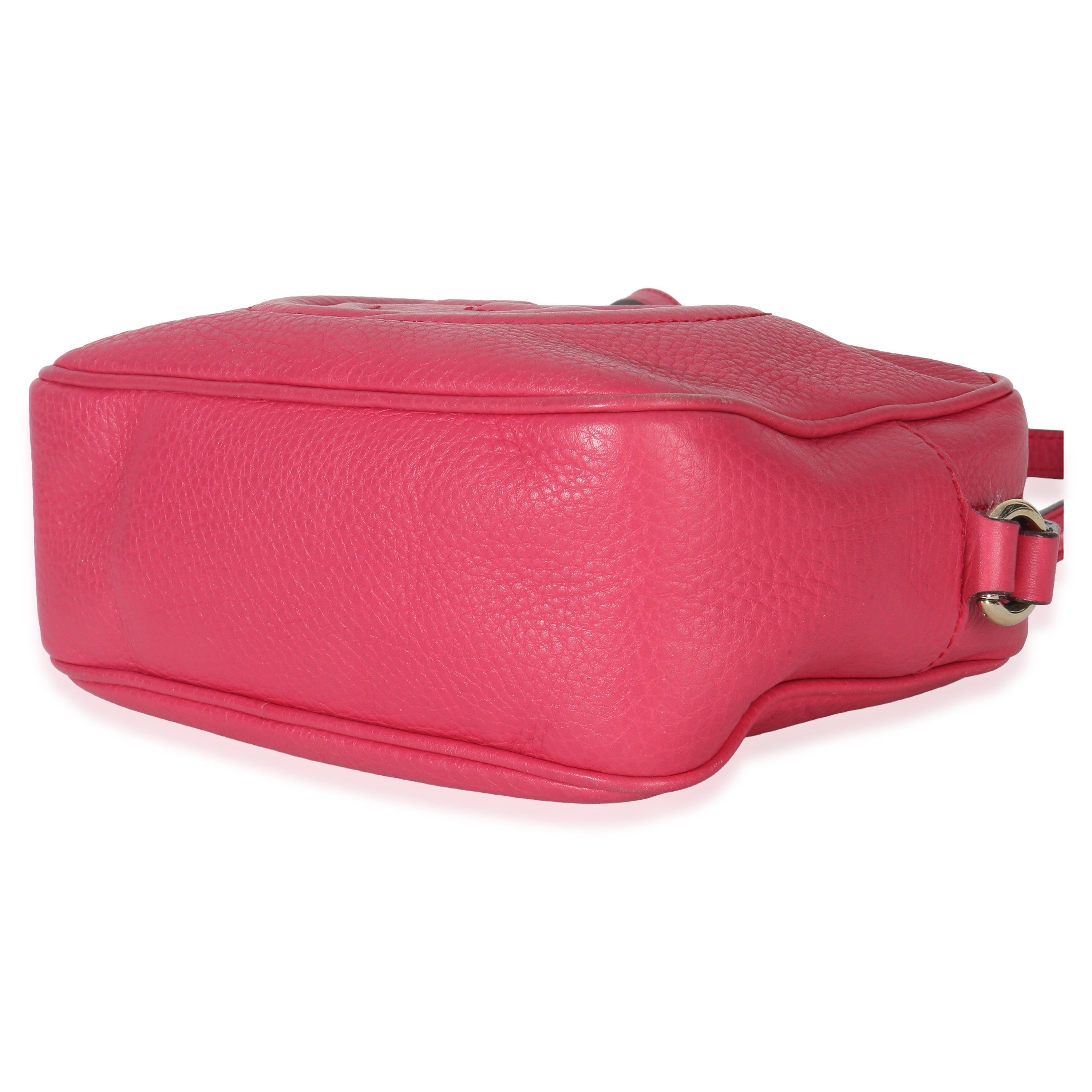 Gucci Pink Pebbled Calfskin Small Soho Disco Crossbody