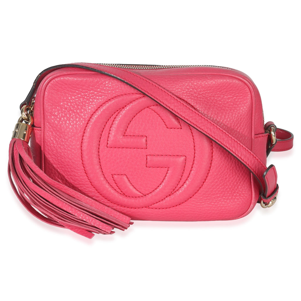 Gucci Pink Pebbled Calfskin Small Soho Disco Crossbody