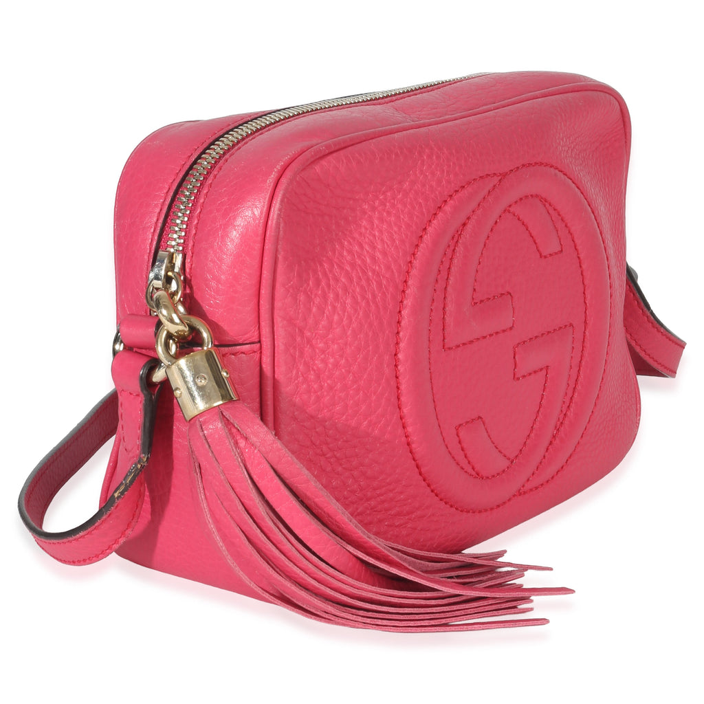 Gucci Pink Pebbled Calfskin Small Soho Disco Crossbody