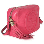 Gucci Pink Pebbled Calfskin Small Soho Disco Crossbody