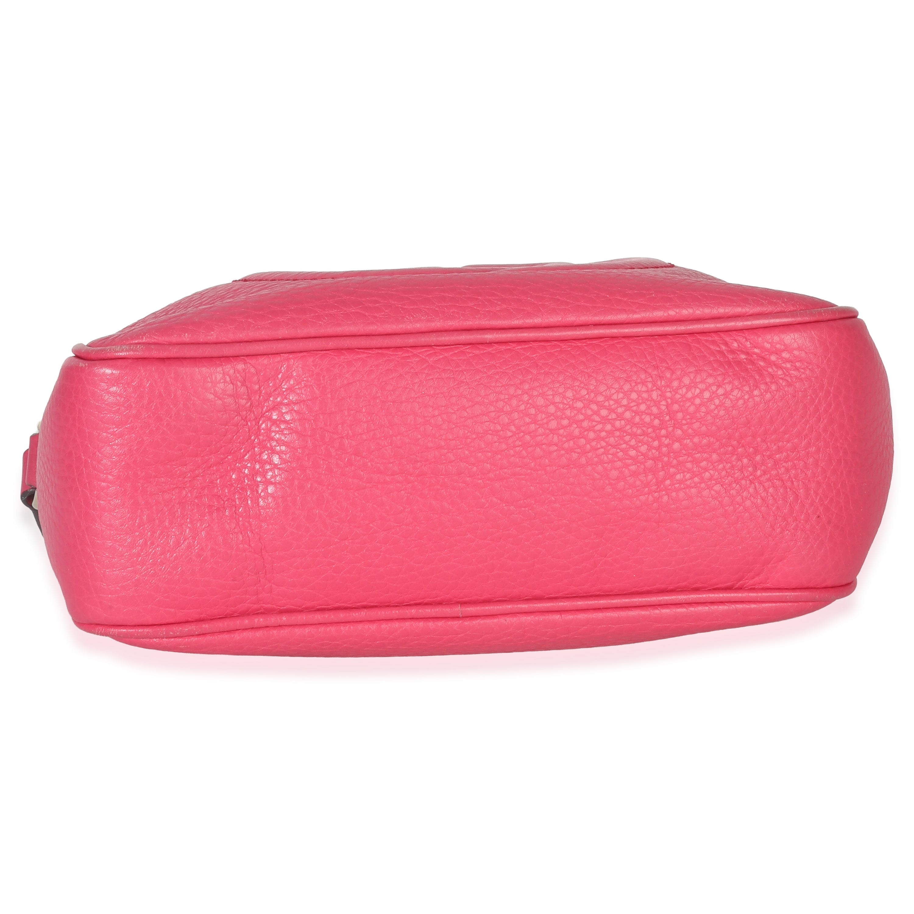 Gucci Pink Pebbled Calfskin Small Soho Disco Crossbody